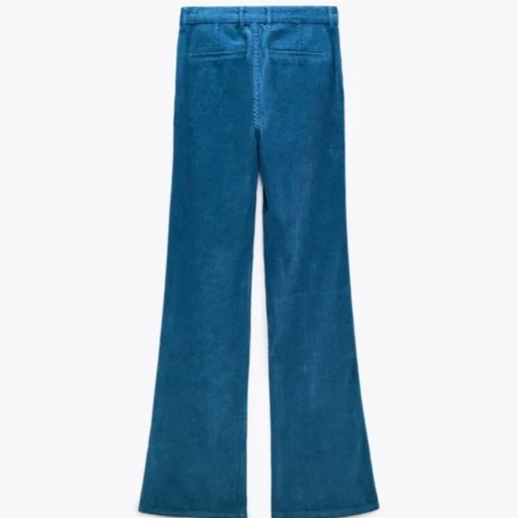 LAST CHANCE ⚡️ Zara Wide Leg Corduroy Pants Duck Blue US 4 - Picture 5 of 5